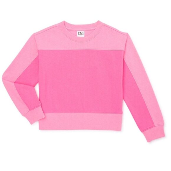 Athletic Works Girls Athletic Pink Colorblock Sweatshirt, Size S (6/6x) - Picture 1 of 5